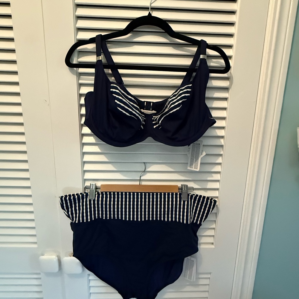Fantasie San Remo Navy White Nautical Bikini Set NWT